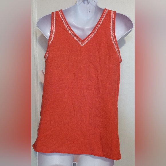 🌺BUNDLE ONLY🌺 THML Orange Embroidered Tank Top - Picture 4 of 6